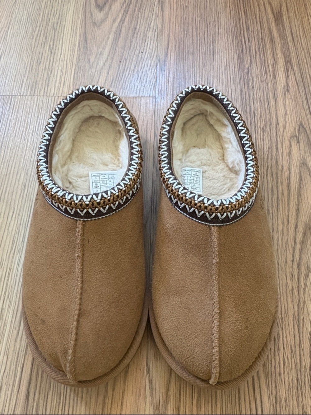 UGG Chestnut Suede Tasman Shearling-Lined Slip-On Slippers